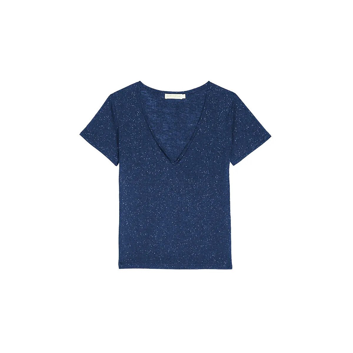Tee shirt col v manches courtes ELVIE6 marine, LA PETITE ETOILE