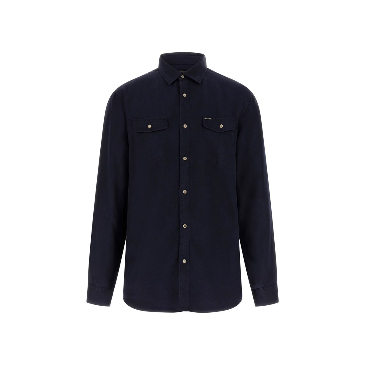 Chemise Lyocell Coupe Classique bleu foncé, GUESS