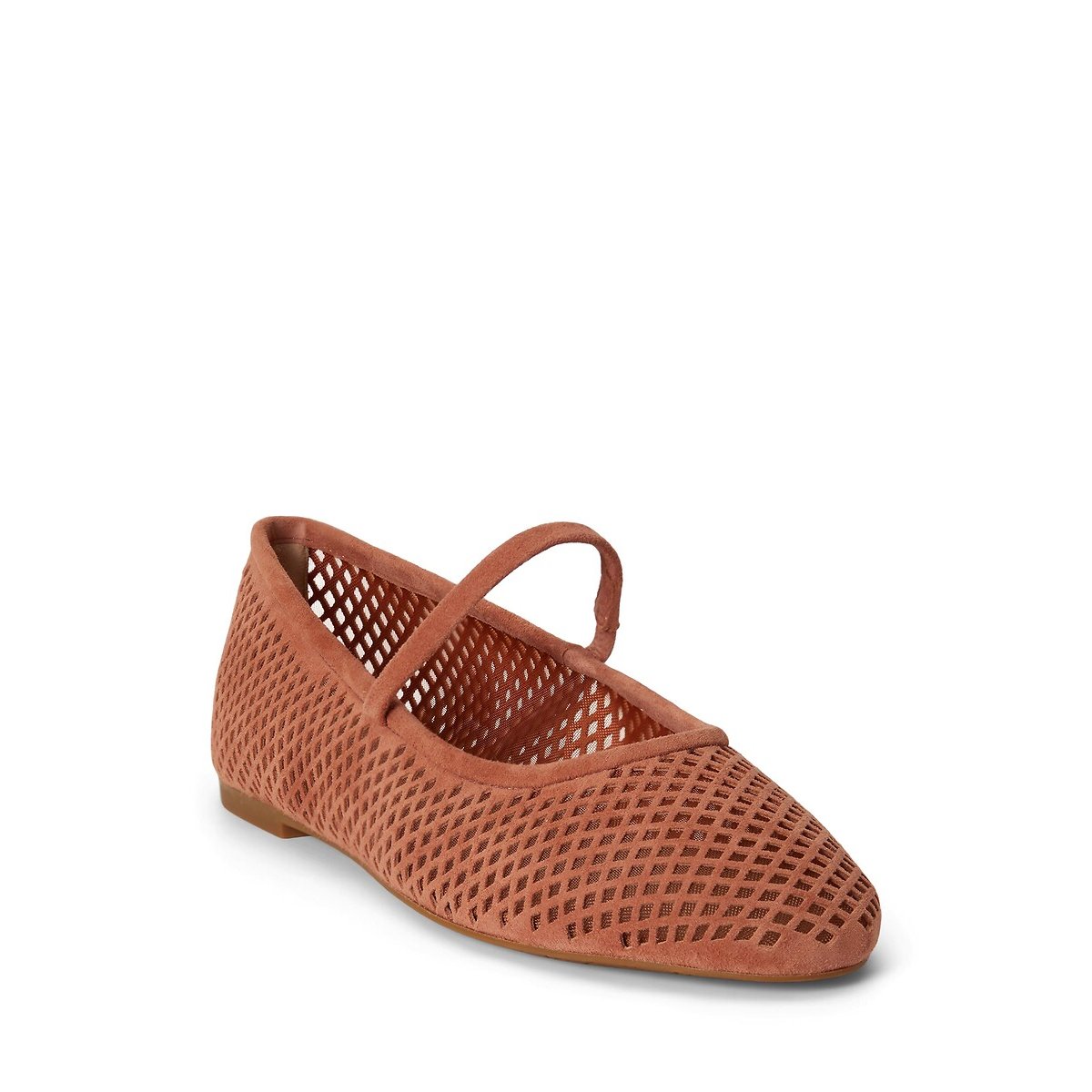 Jayna Openwork Leather Mary Jane Ballet Pumps terracotta, LAUREN RALPH LAUREN