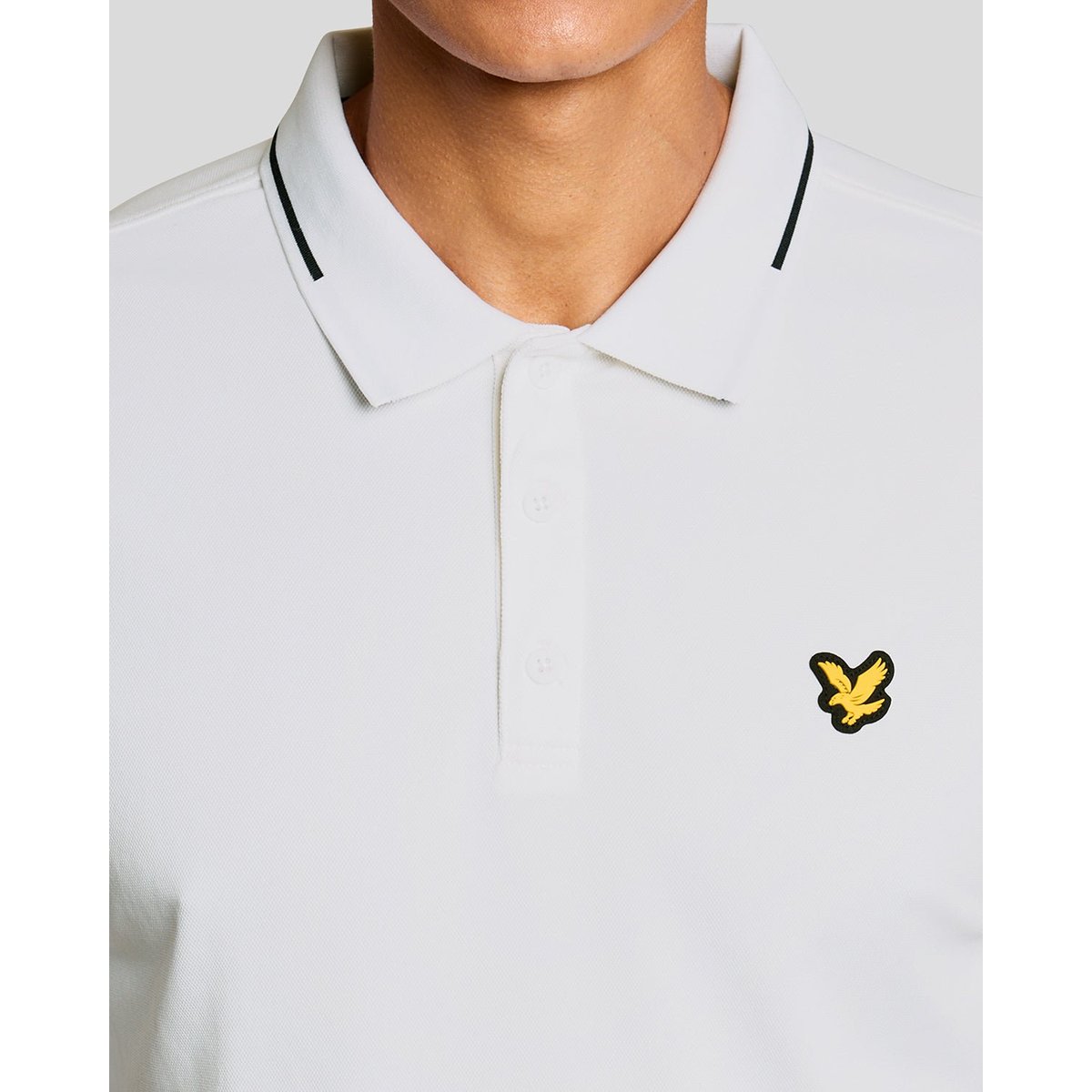 Polo à liserés contrastés technique blanc, LYLE & SCOTT
