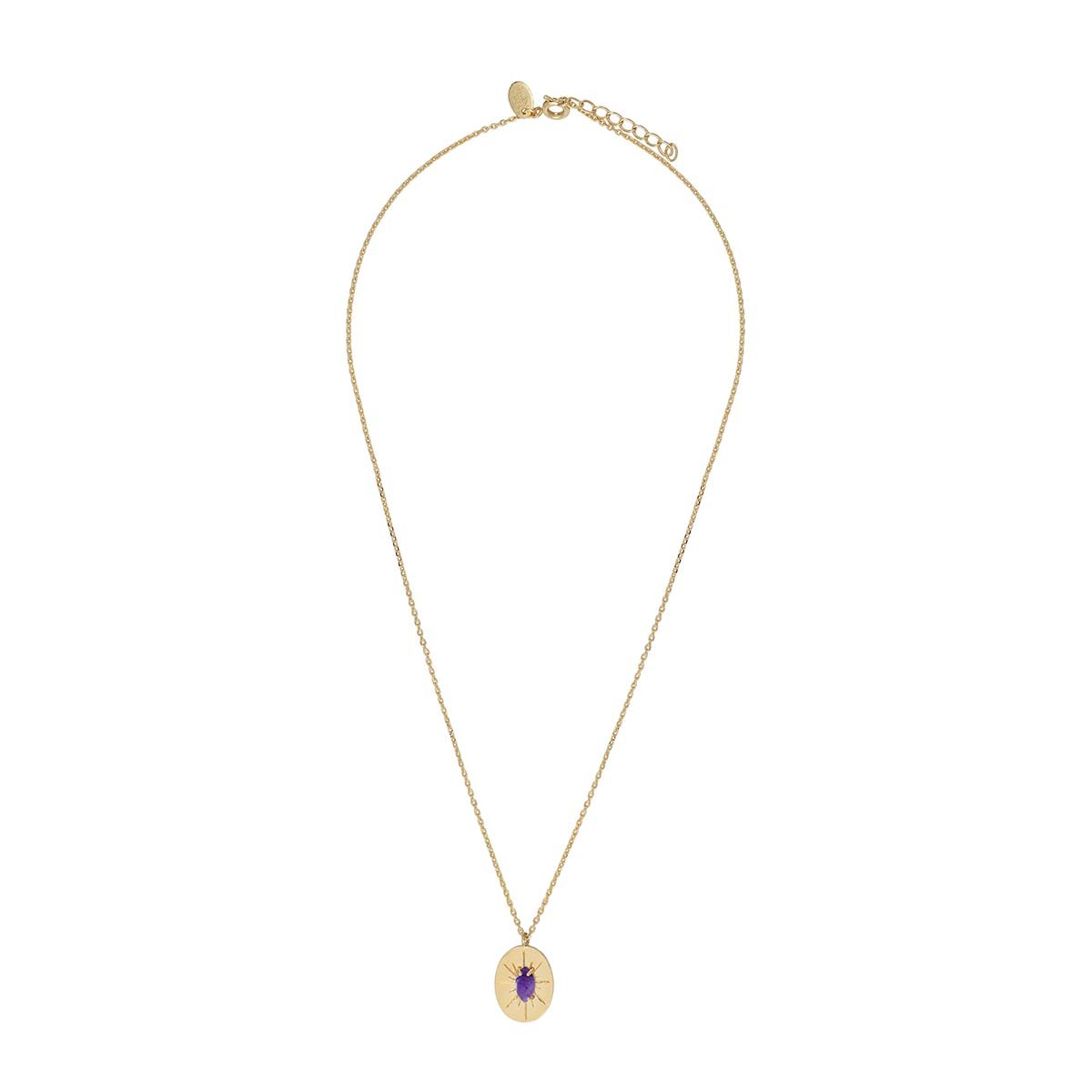 Collier amethyste doré - iris violet, CAROLINE NAJMAN
