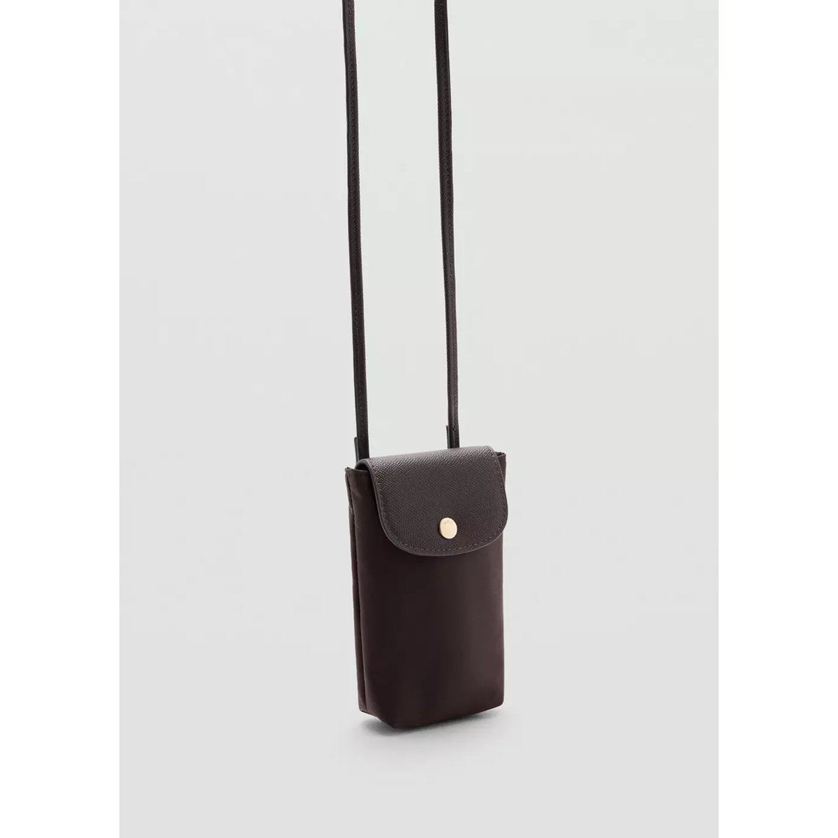Housse téléphone portable nylon chocolat, MANGO