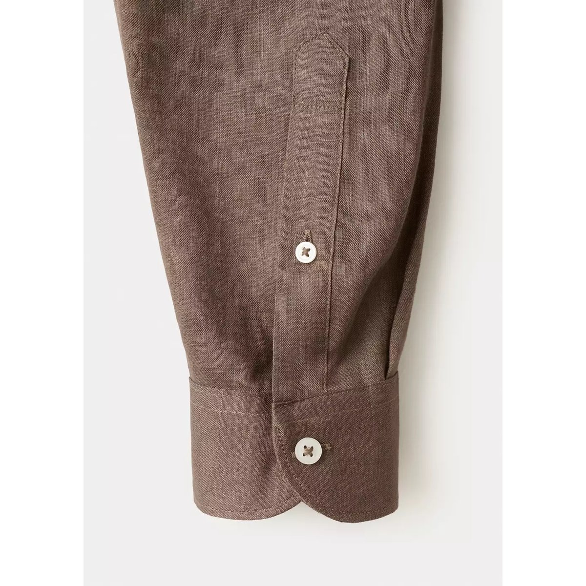 Chemise regular fit 100 % lin chocolat, MANGO MAN