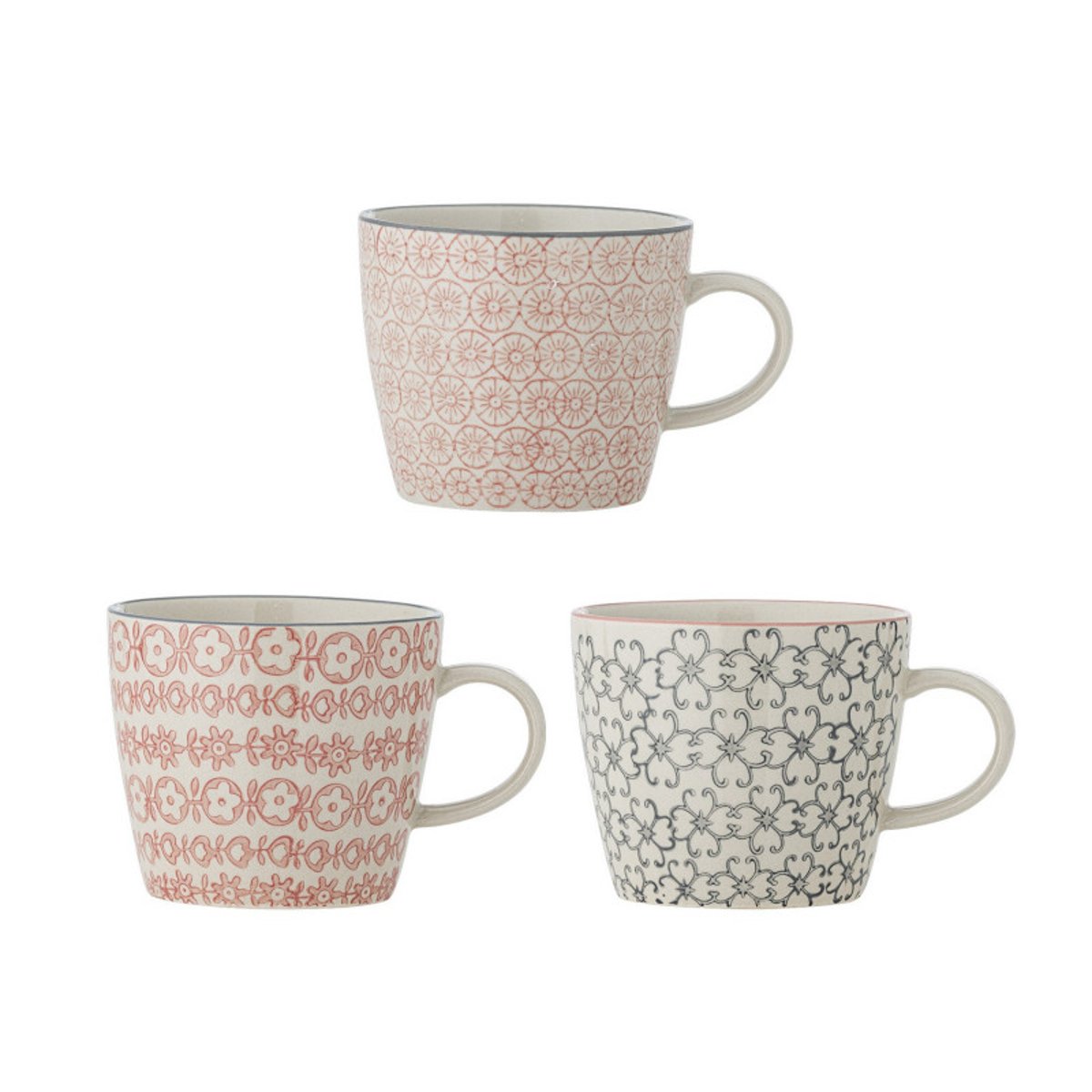 Mugs petites fleurs CECILE set de 3 multicolore, BLOOMINGVILLE