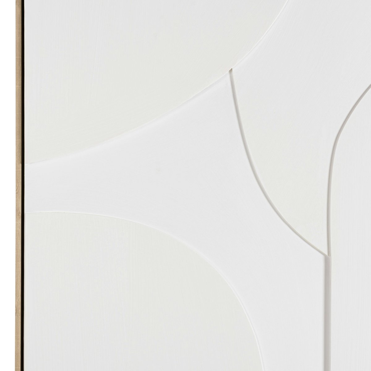 Tableau blanc abstrait formes en relief 83 x 123 cm blanc, PIER IMPORT
