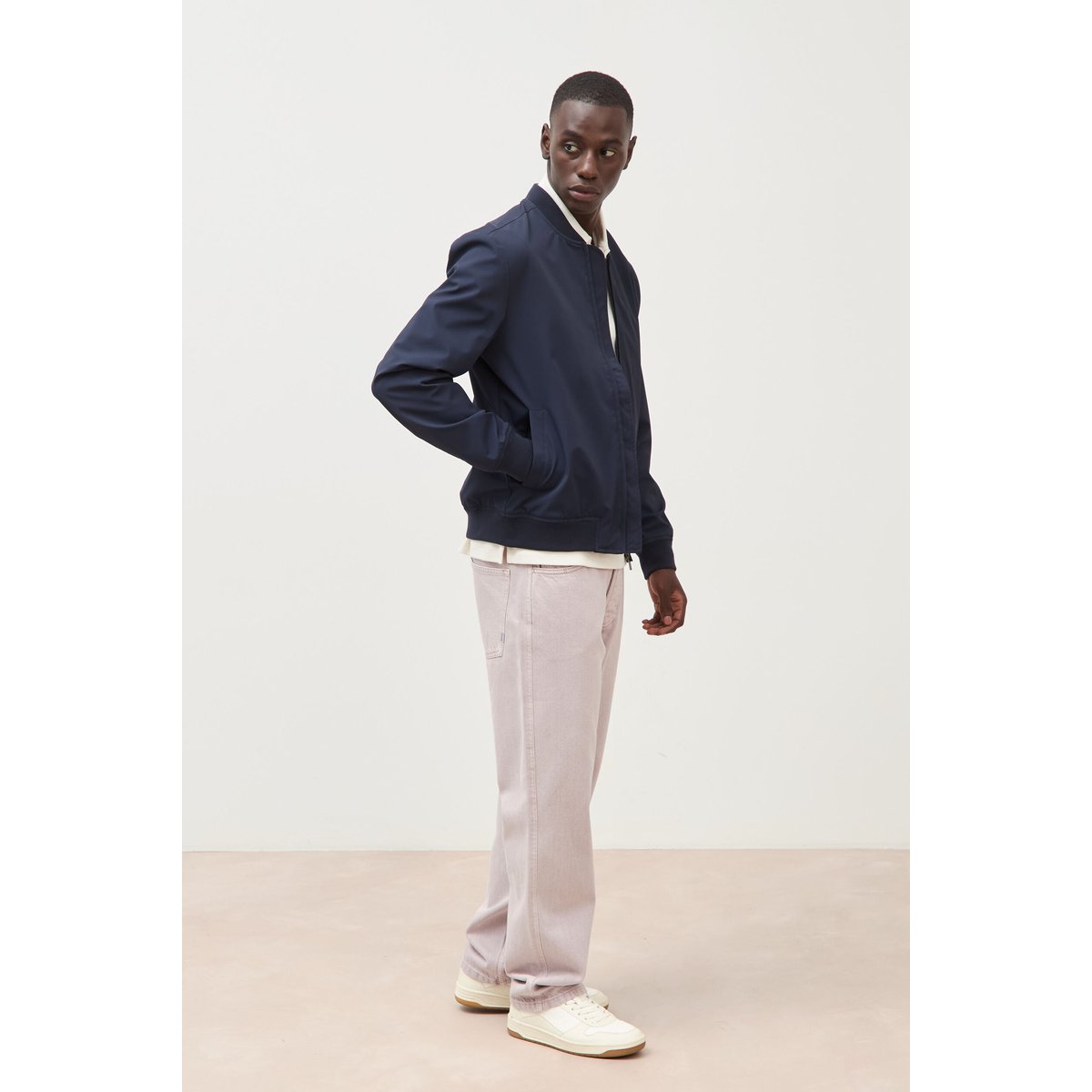 Blouson manches longues doublé bleu marine, BONOBO