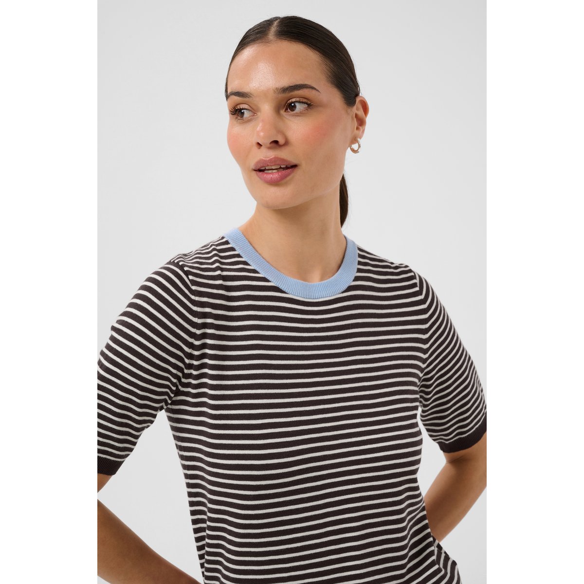 Pullover tricoté marron beige coffee bean/turtledove - blue fog, KAFFE