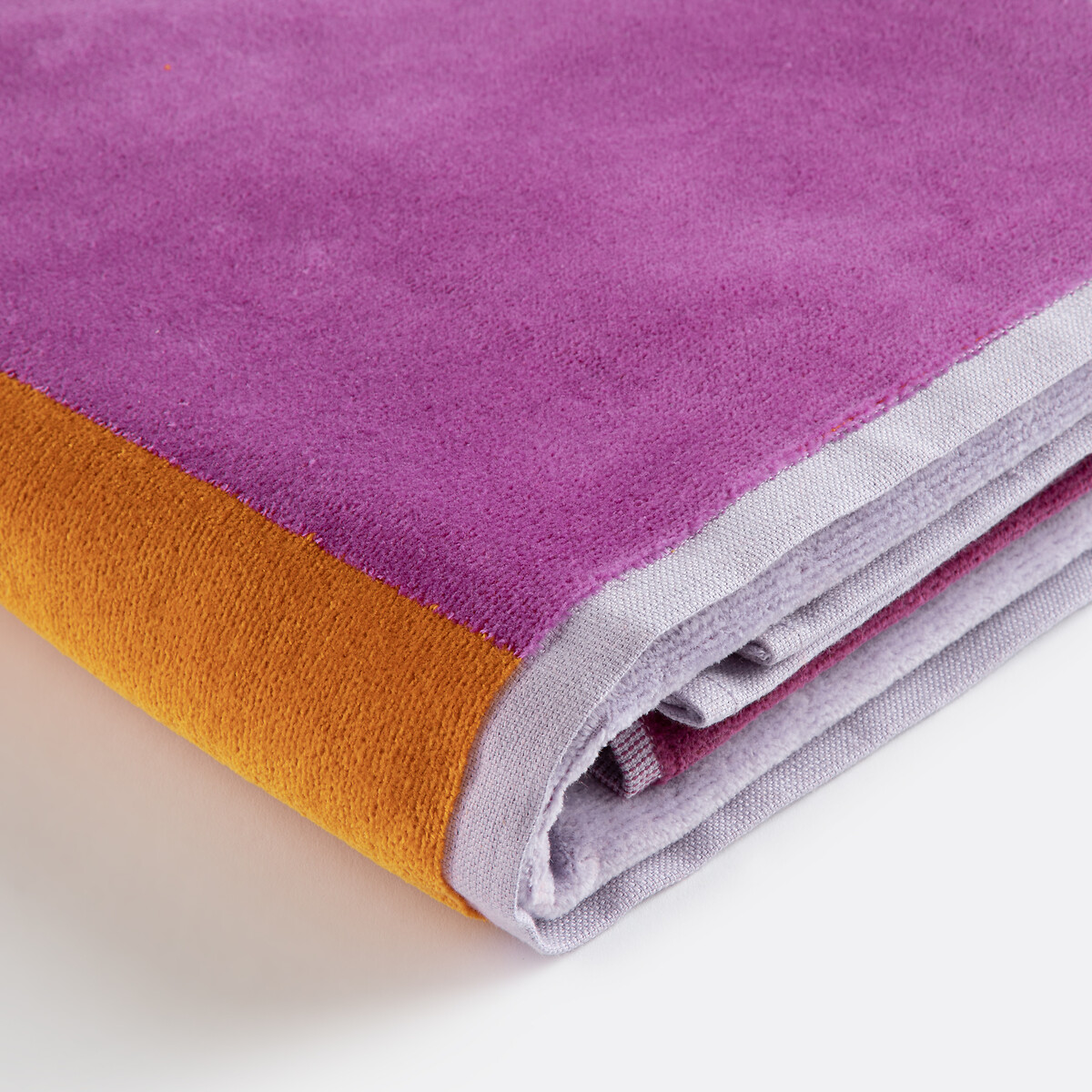 Drap de plage éponge velours, Palavas lilas/vert/orange, LA REDOUTE INTERIEURS
