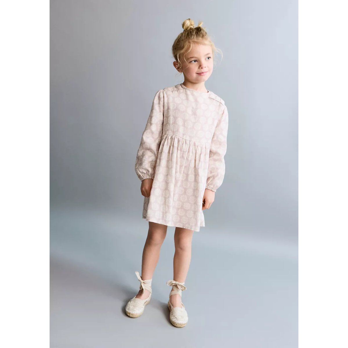 Robe courte en imprimé fleuri rose, MANGO BABY
