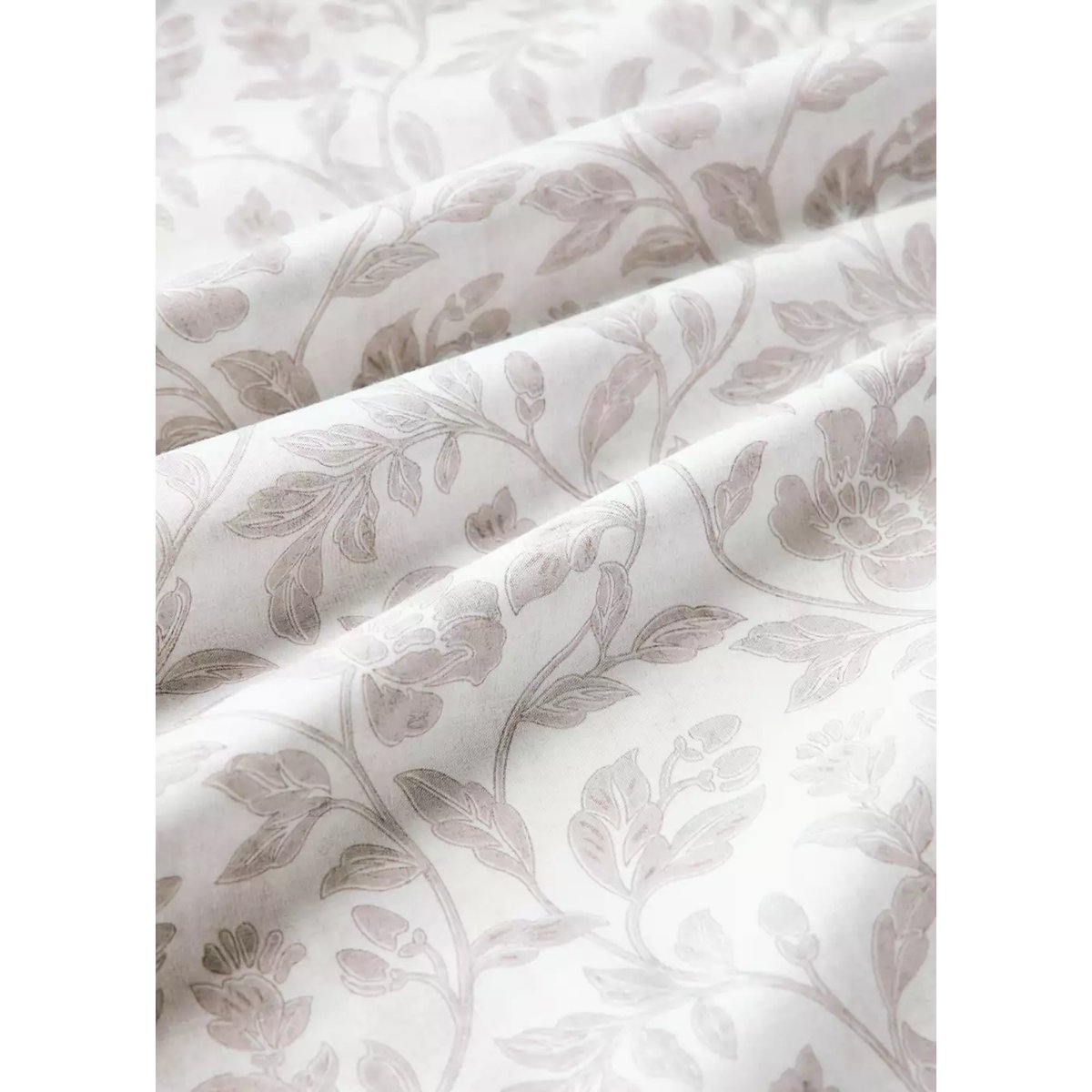 Housse de couette percale de coton imprimé fleuri lit 135/140 cm écru, MANGO HOME