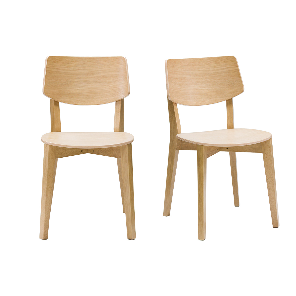 Chaises vintage en bois clair chêne (lot de 2) AVEA chêne clair, MILIBOO