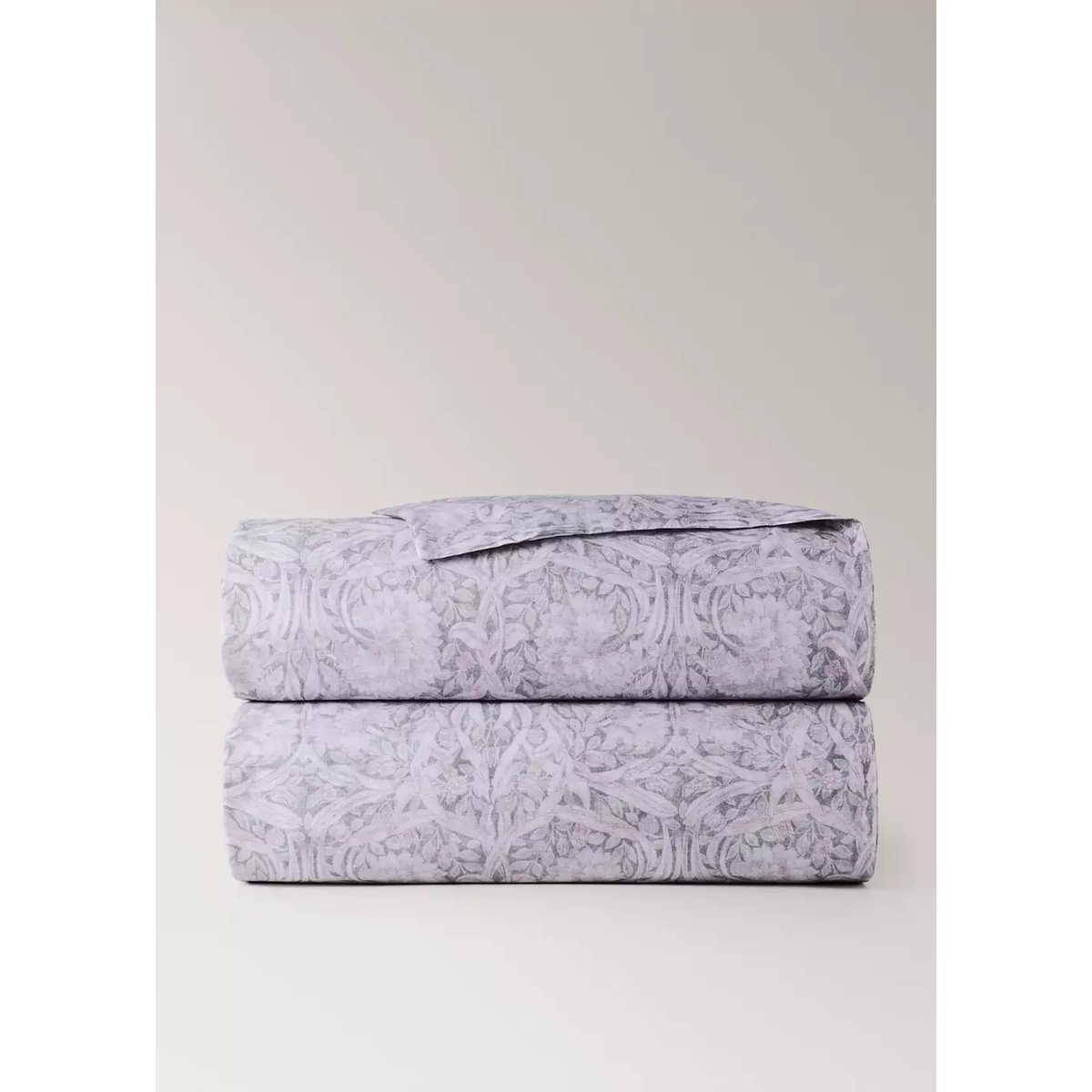 Housse de couette percale de coton 200 fils imprimé fleur décorative lit 90 cm gris foncé, MANGO HOME