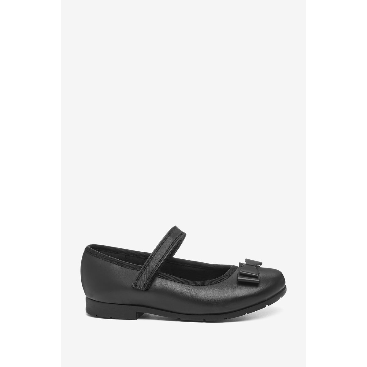Babies d’écolière en cuir avec nœud noir mat, NEXT