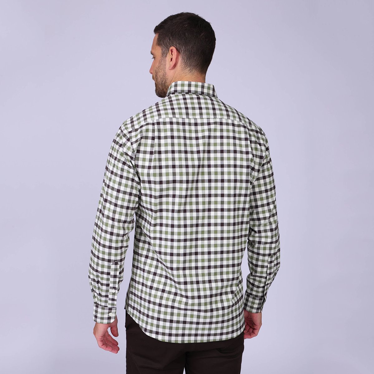 Chemise à carreaux Hodian kaki, MISE AU GREEN
