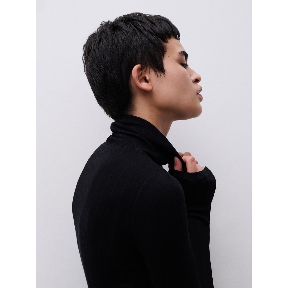 T-shirt manches longues col roulé THERMO COMFORT noir, CHANTELLE