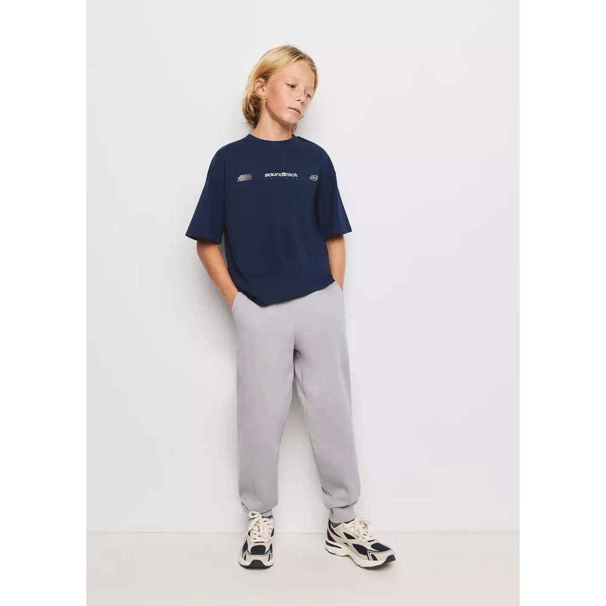 T-shirt oversize détails imprimés bleu marine, MANGO KIDS