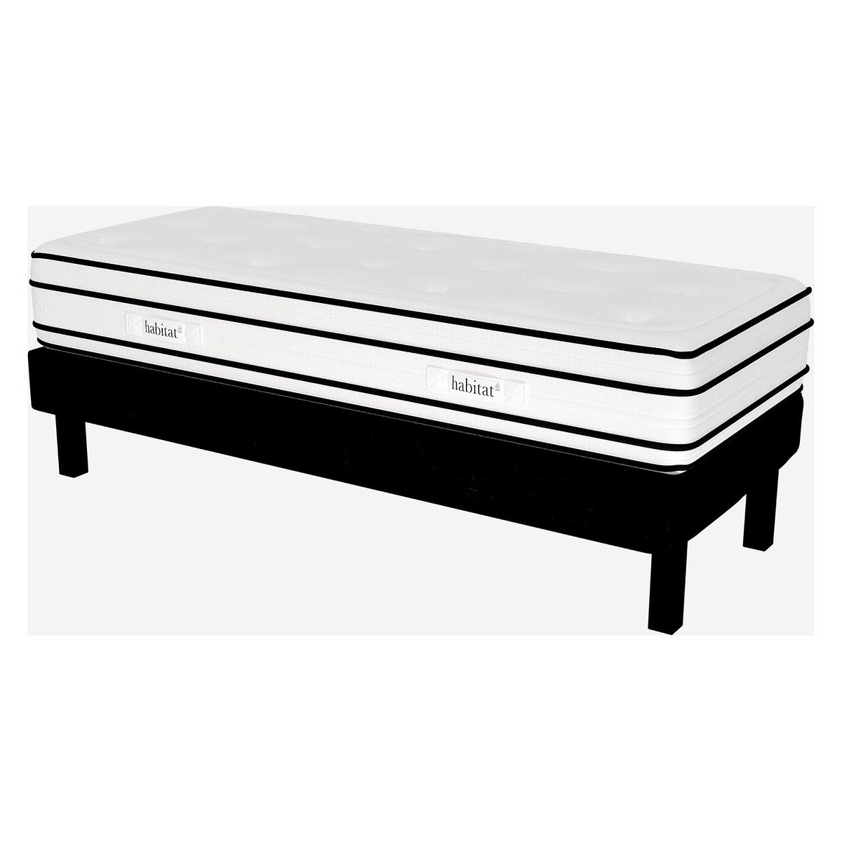 Matelas hybride ressorts ensachés et mousse en mémoire de forme DREAM HYBRIDE blanc, HABITAT