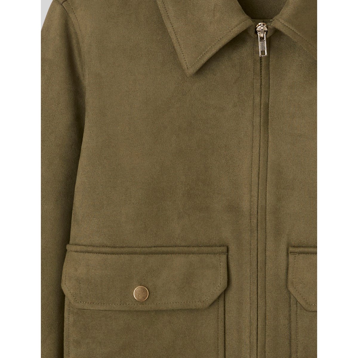 Veste zippée en suédine vert kaki, BZB