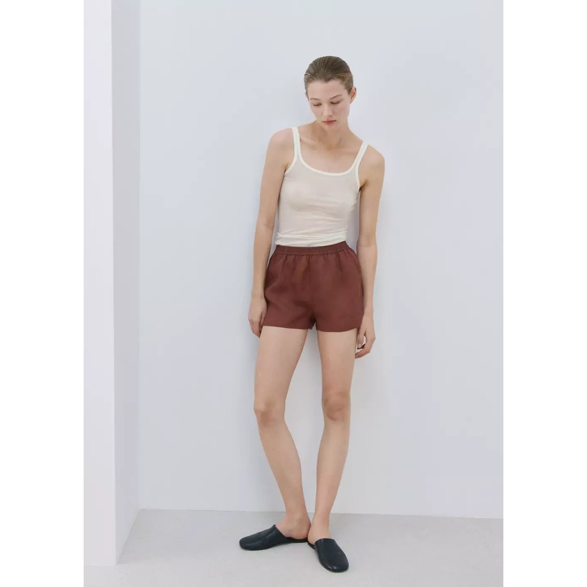 Top lyocell laine sans couture ivoire, MANGO