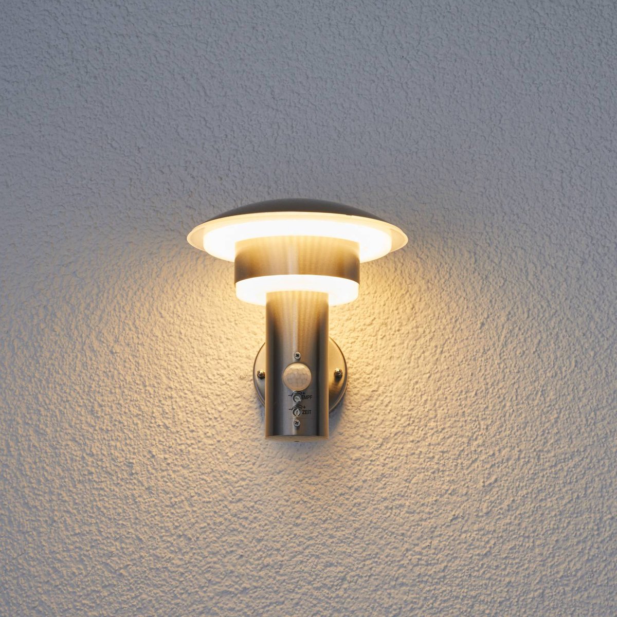 Applique extérieure en inox moderneLED acier inoxydable, blanc transparent, LINDBY