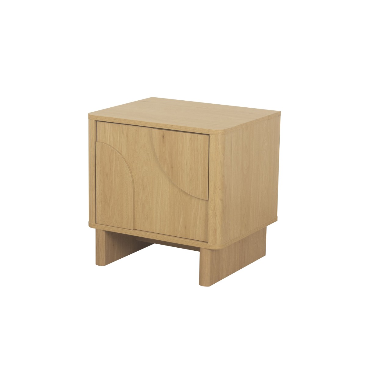 Chevet 1 porte formes arrondies - OCTAVE bois clair, CALICOSY