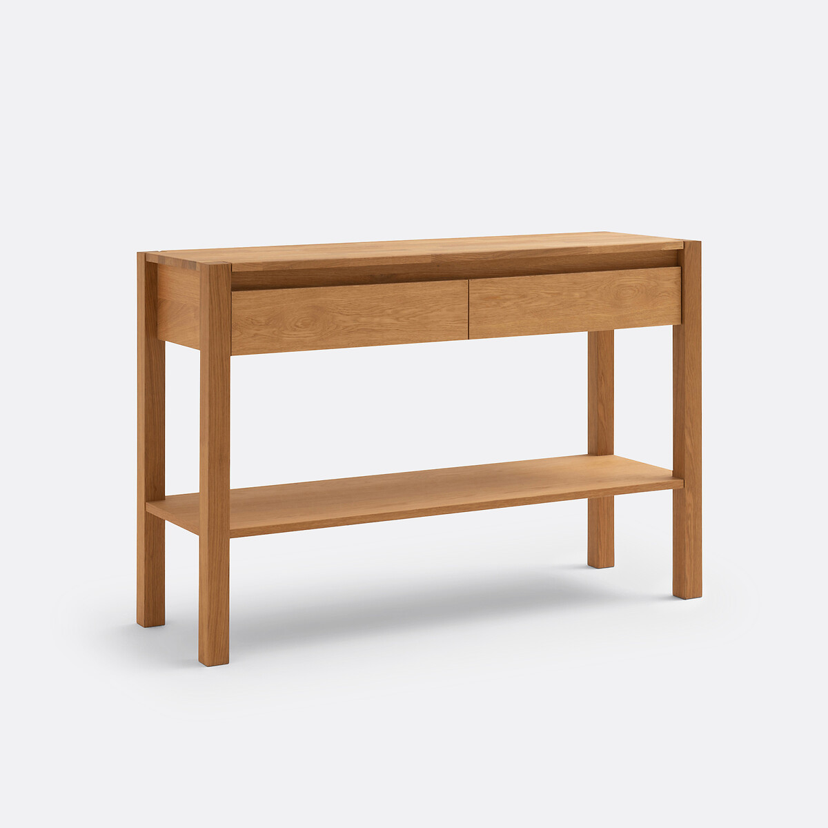 Console chêne abouté et plaqué, 2 tiroirs, Adelita chêne, LA REDOUTE INTERIEURS