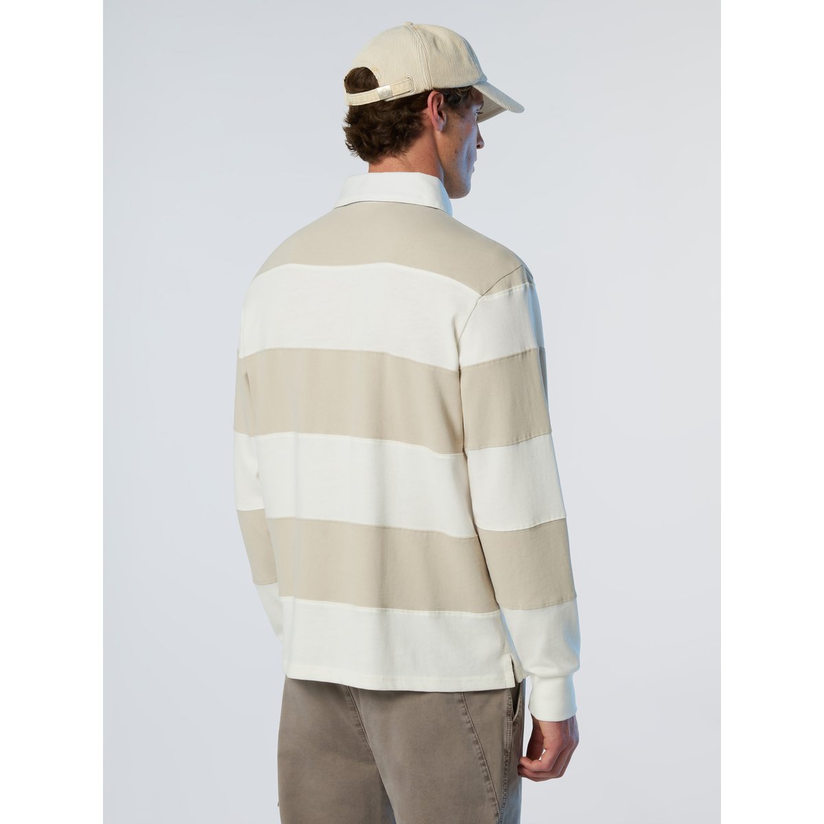 Haut de rugby rayé à manches longues beige, NORTH SAILS