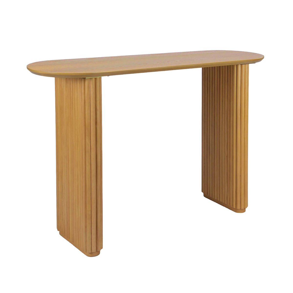 Console ovale bois d'hévéa placage chêne GABRIELLE chêne, SWEEEK