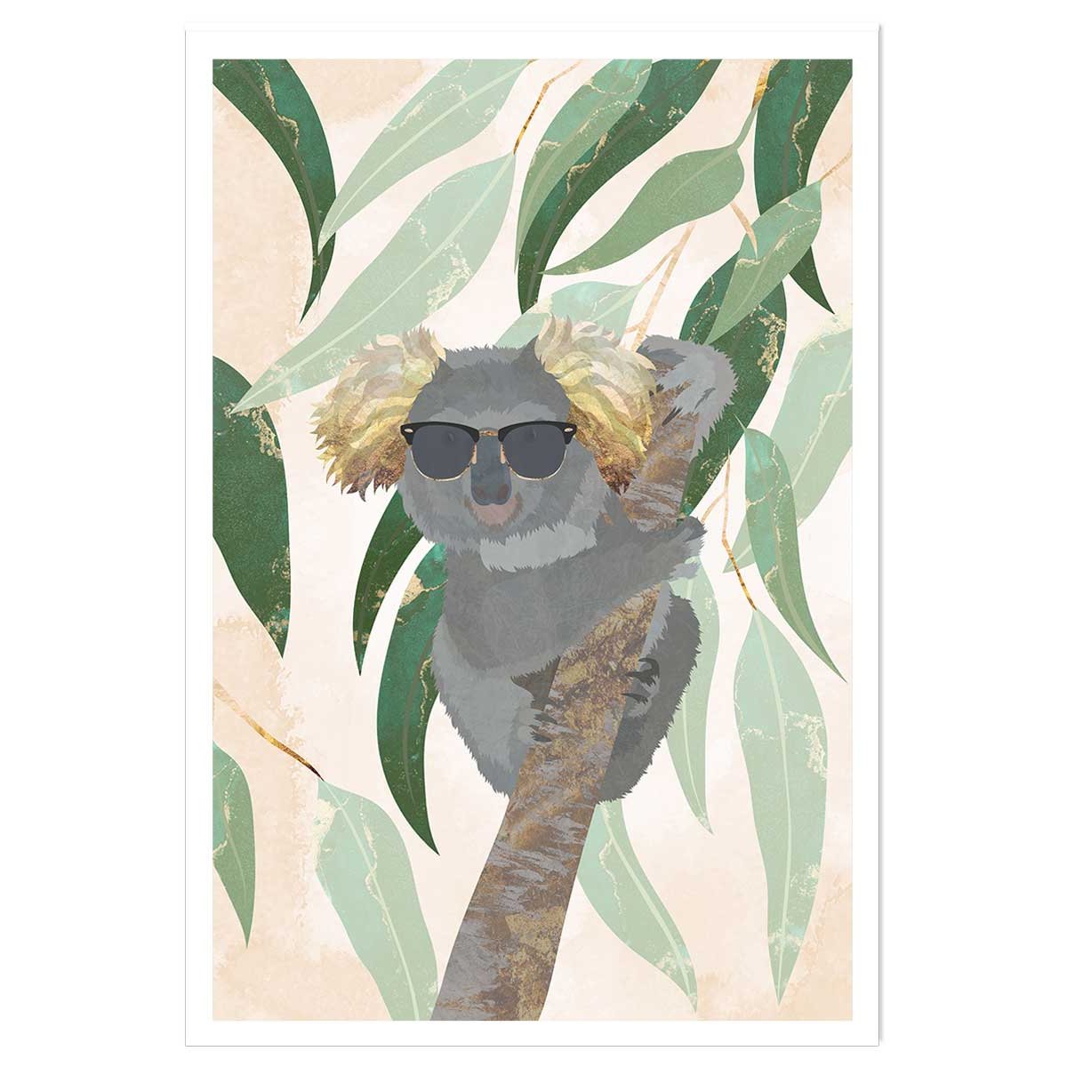 Affiche enfant cool koala affiche seule, HEXOA