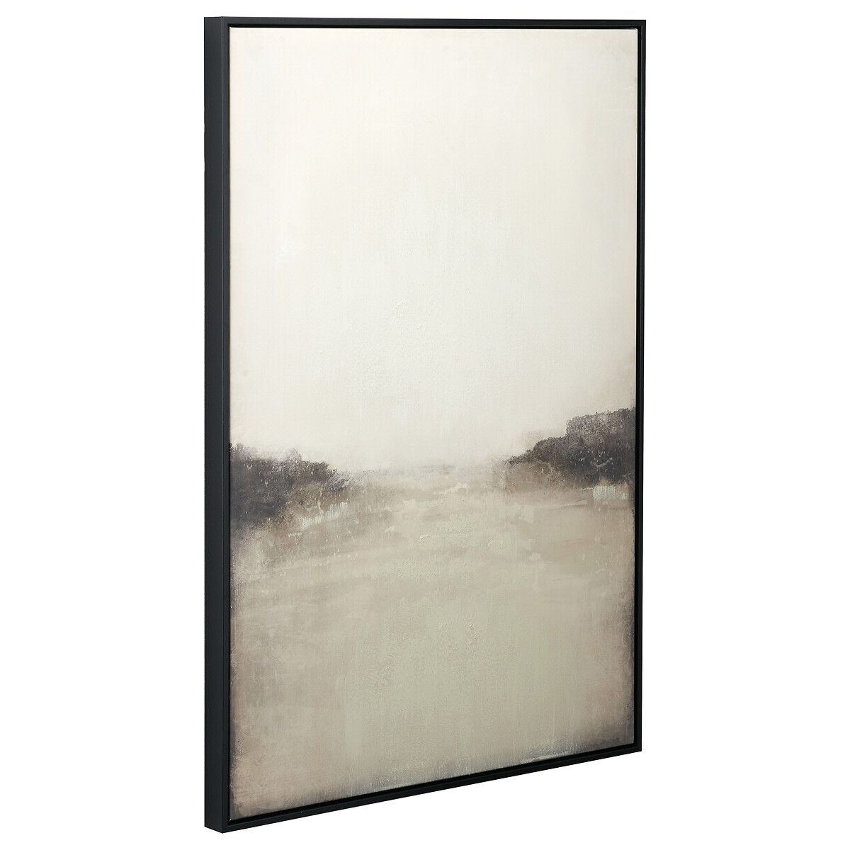 100 x 70cm Grey & White Abstract Canvas with Black Frame black/white, ÉDITÉ