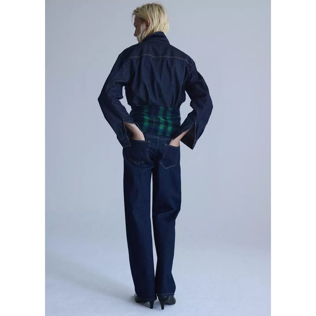 Jean balloon taille basse bleu, MANGO