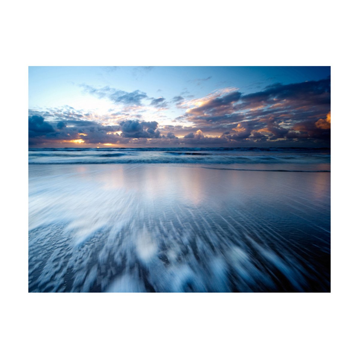 Papier peint intissé panoramique Paysage bleu, bleu océan orange / cuivré, EDEN