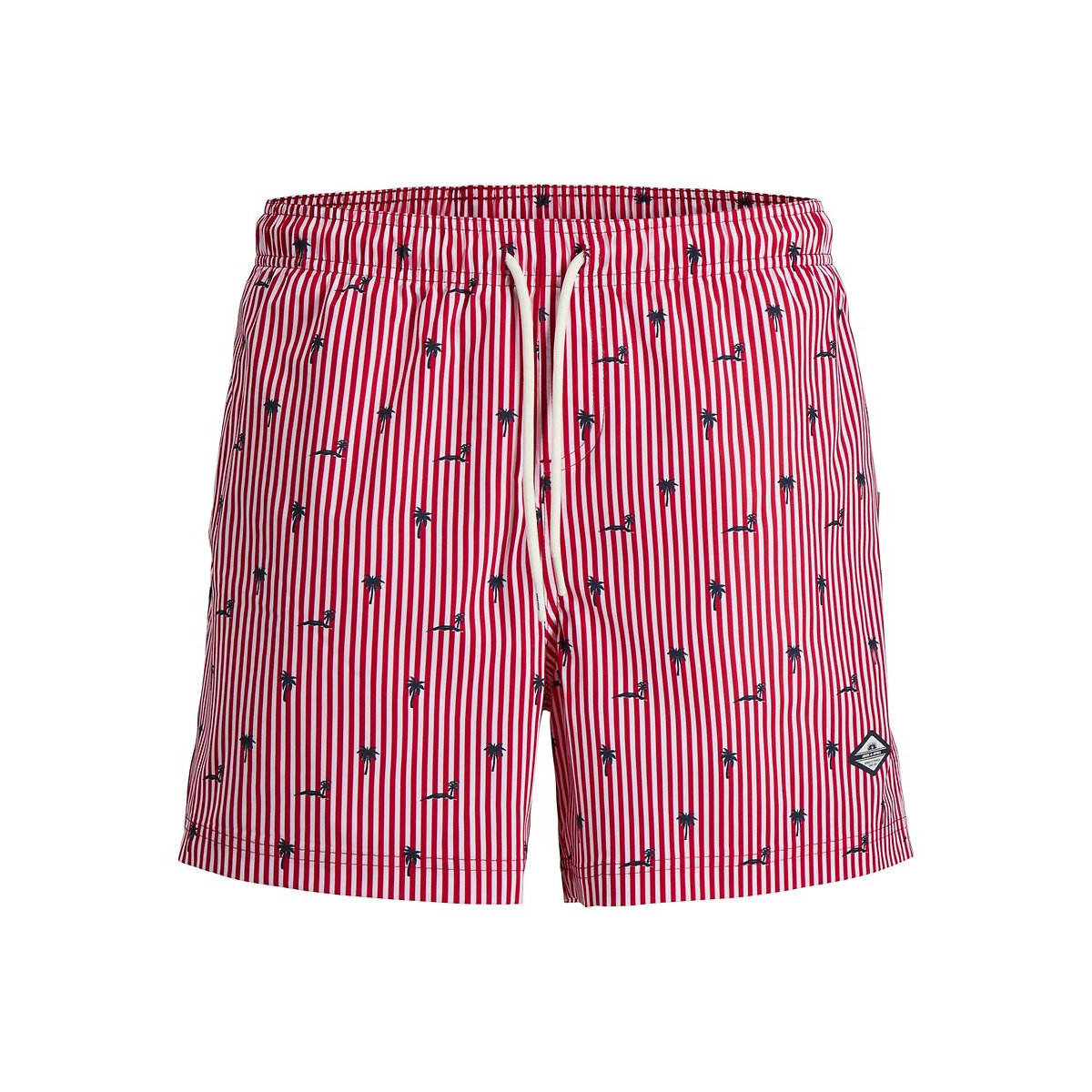Short de bain rayé rouge, JACK & JONES