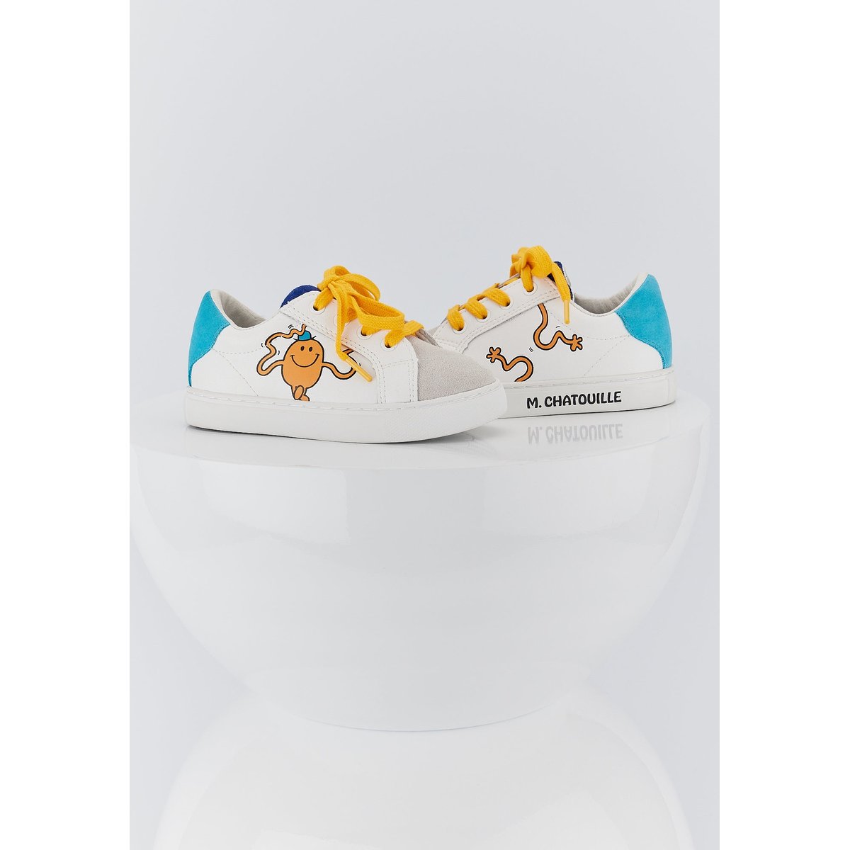 Baskets Enfant En Cuir Mini Simone Monsieur Madame Chatouille blanc, BONS BAISERS