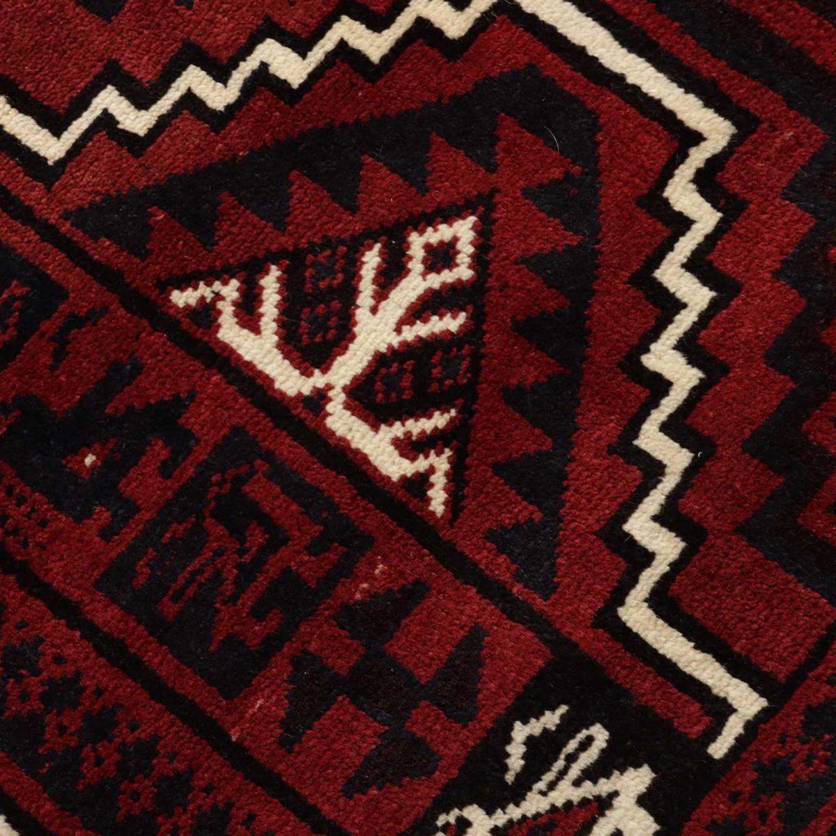 Tapis d'orient, motif oriental, noué main en laine, LORI 8 rouge, crème, noir, UN AMOUR DE TAPIS