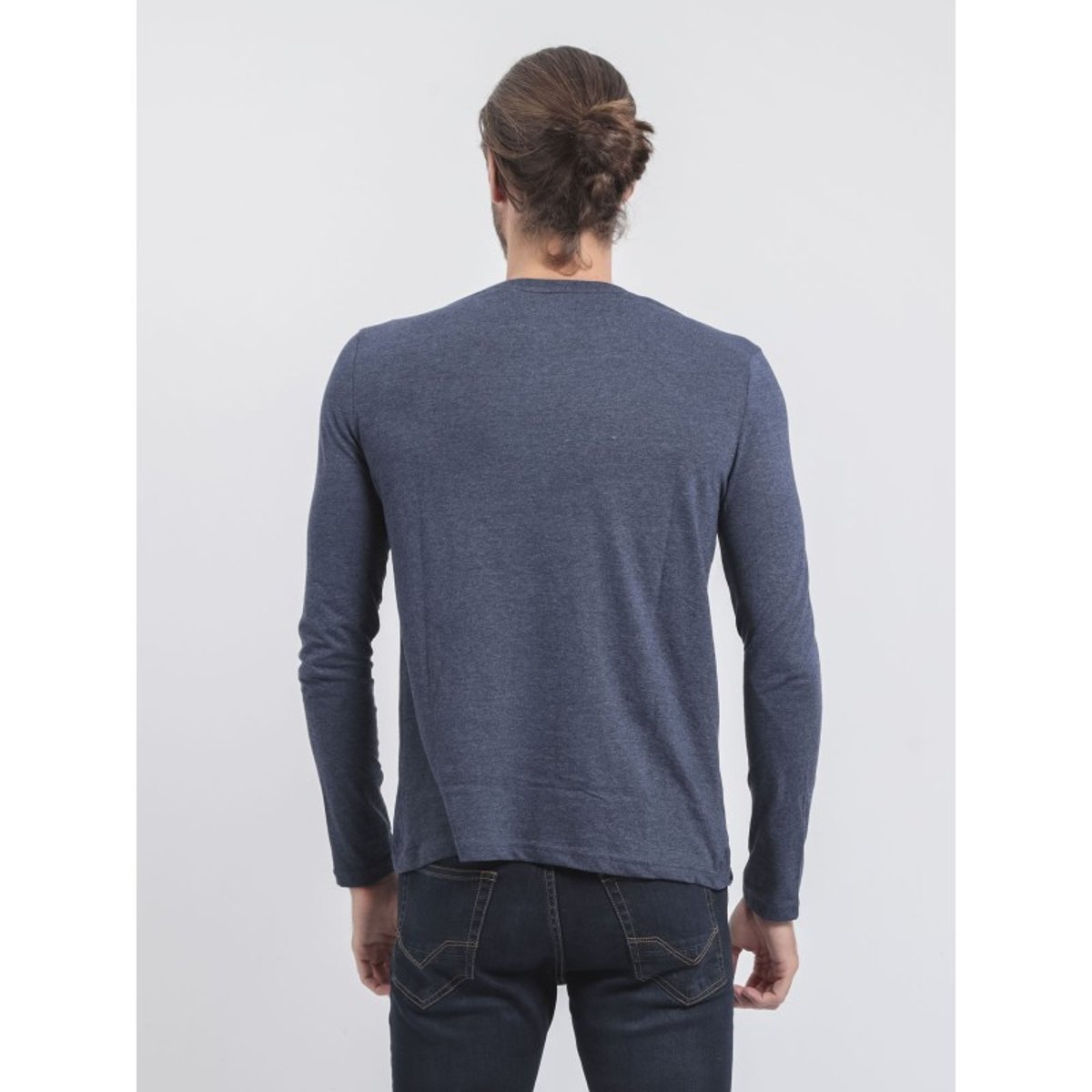 T-shirt Manches Longues Col Rond Jorimux bleu marine, RITCHIE