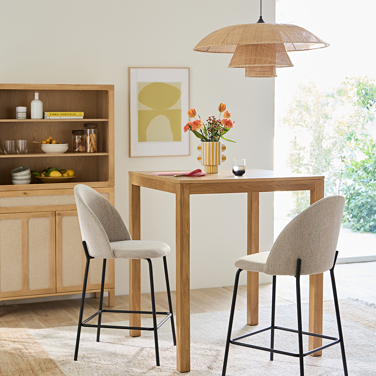 Set of 2 Nordie marl fabric bar stools beige marl, LA REDOUTE INTERIEURS