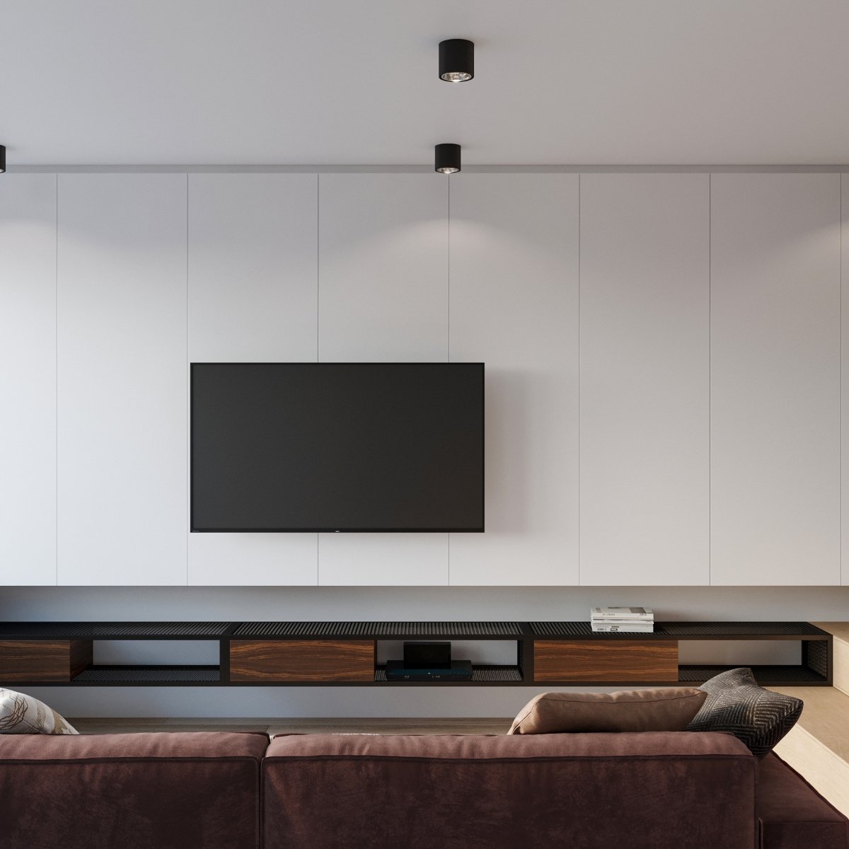 Plafonnier Aluminium Noir GU10/ES111 1 Tiube noir, EDEN