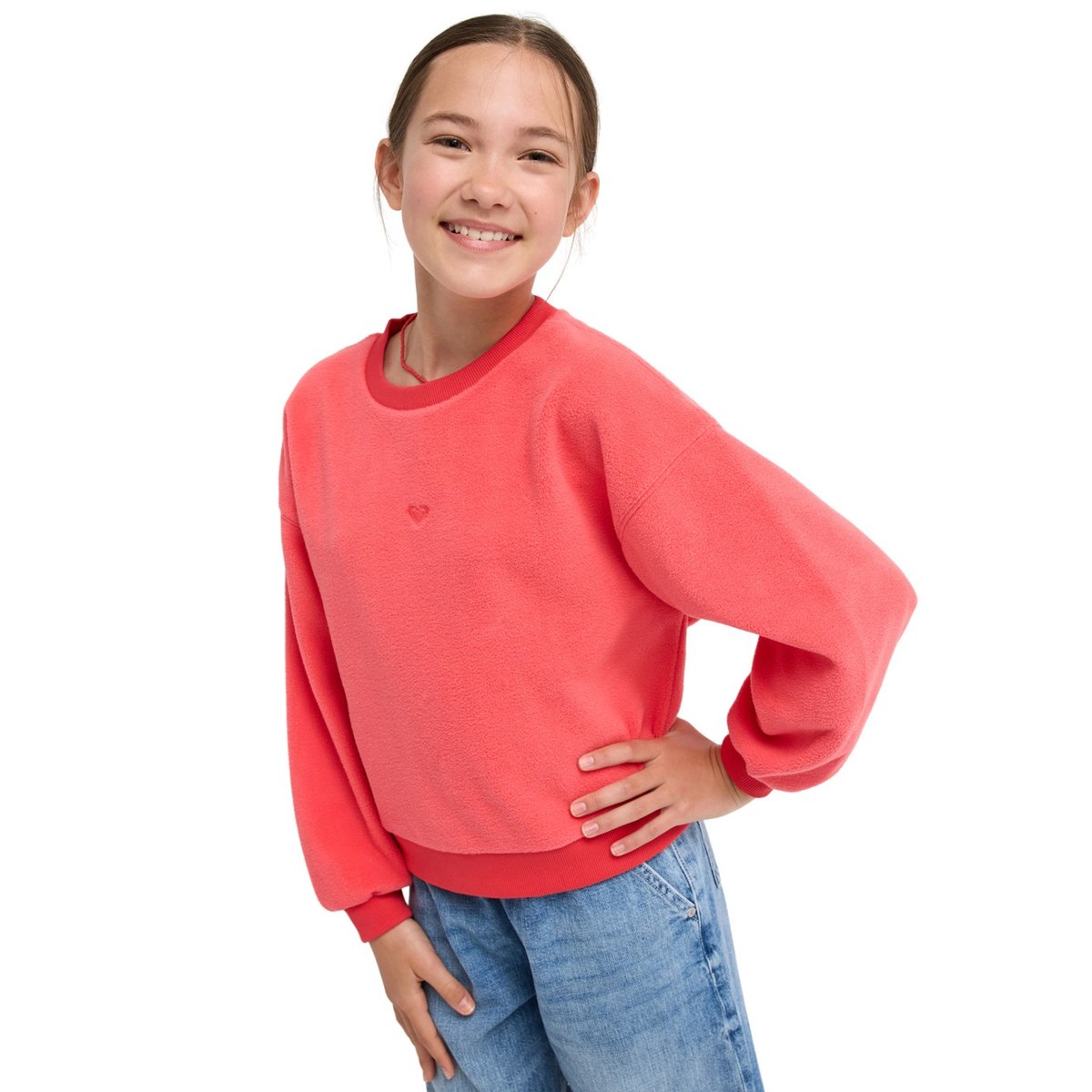 Haut en polaire sherpa CHILL STORY. rouge hibiscus, ROXY