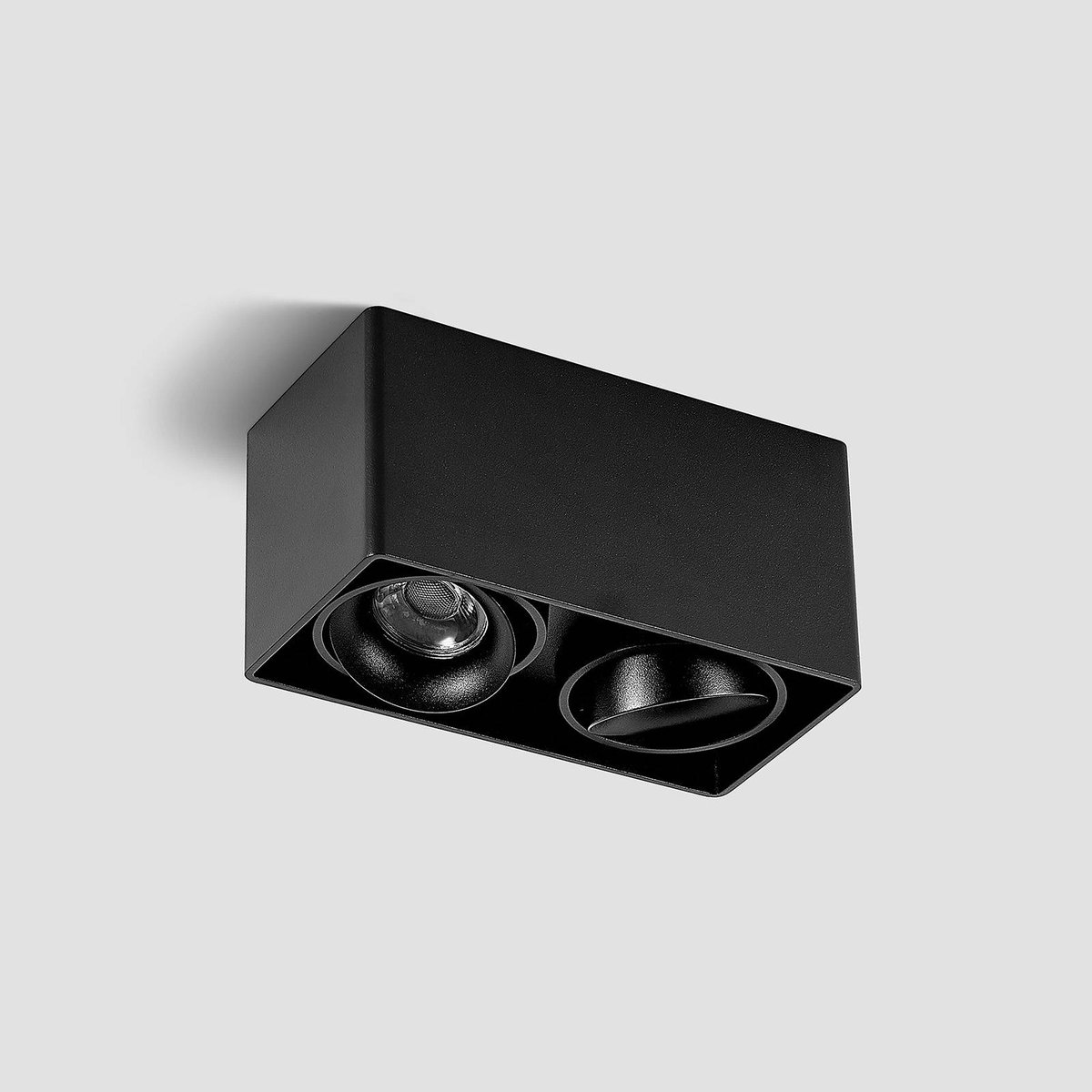 Plafonnier en aluminium moderne, Kubika noir, ARCCHIO