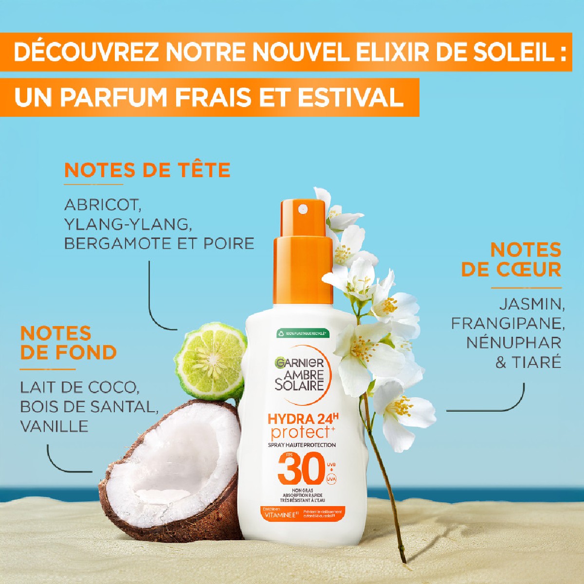Ambre Solaire Hydra Protect 24H  Spray Protecteur SPF30 150mL couleur unique, GARNIER