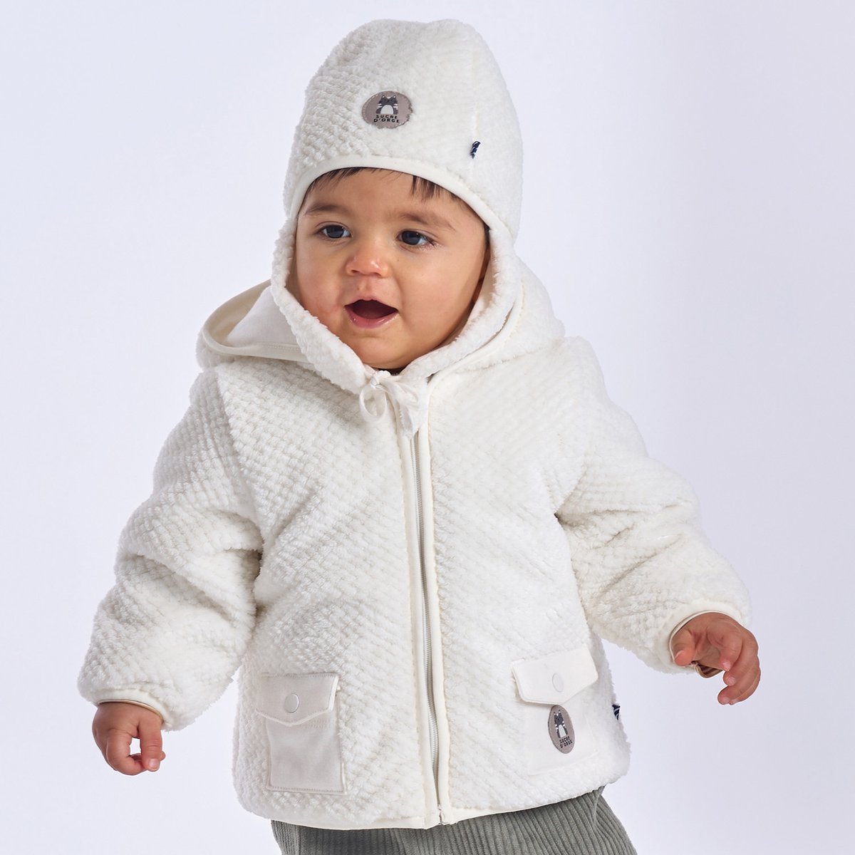 Bonnet sully velours doux bebe beige, SUCRE D'ORGE