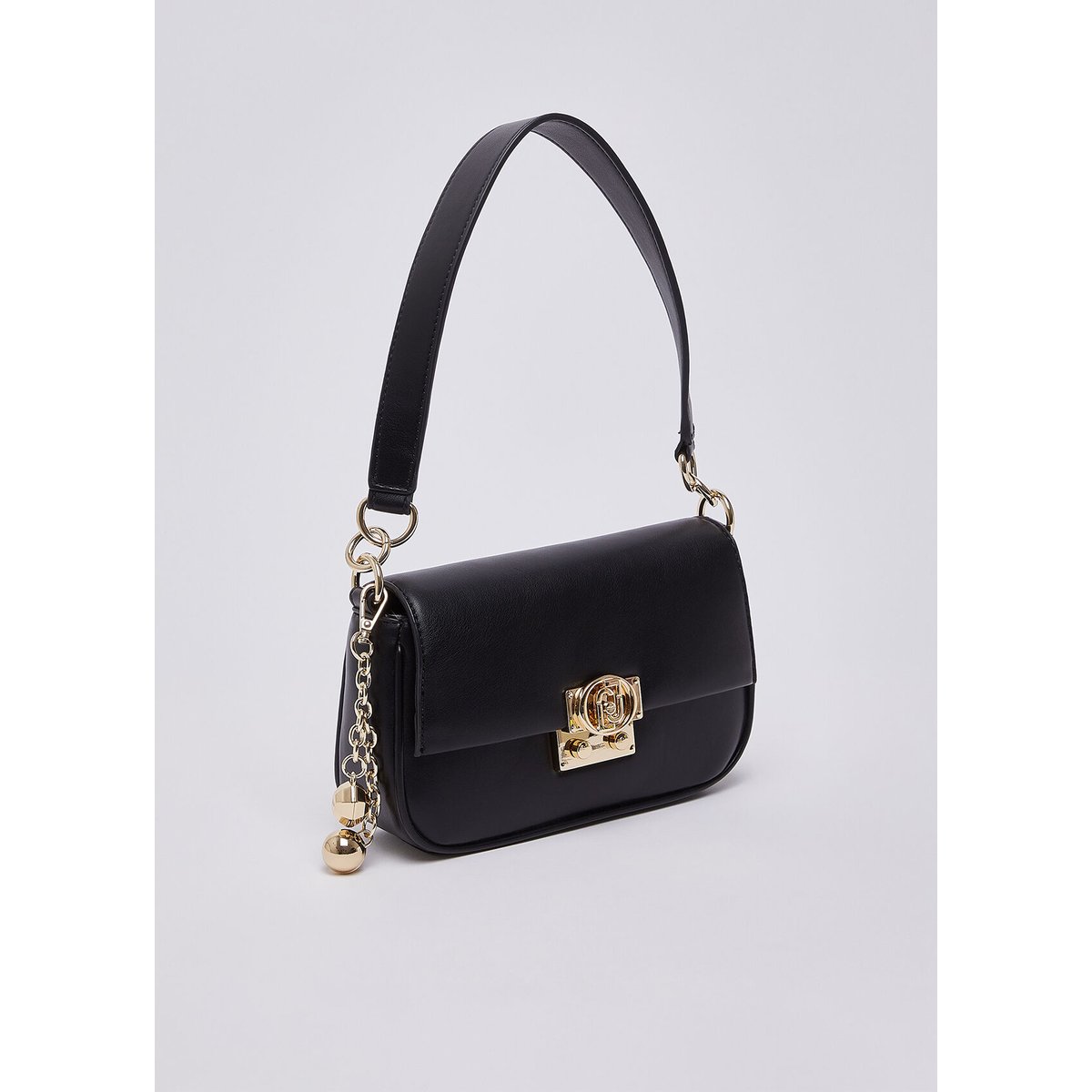 Sac porté épaule format petit avec charm noir, LIU JO