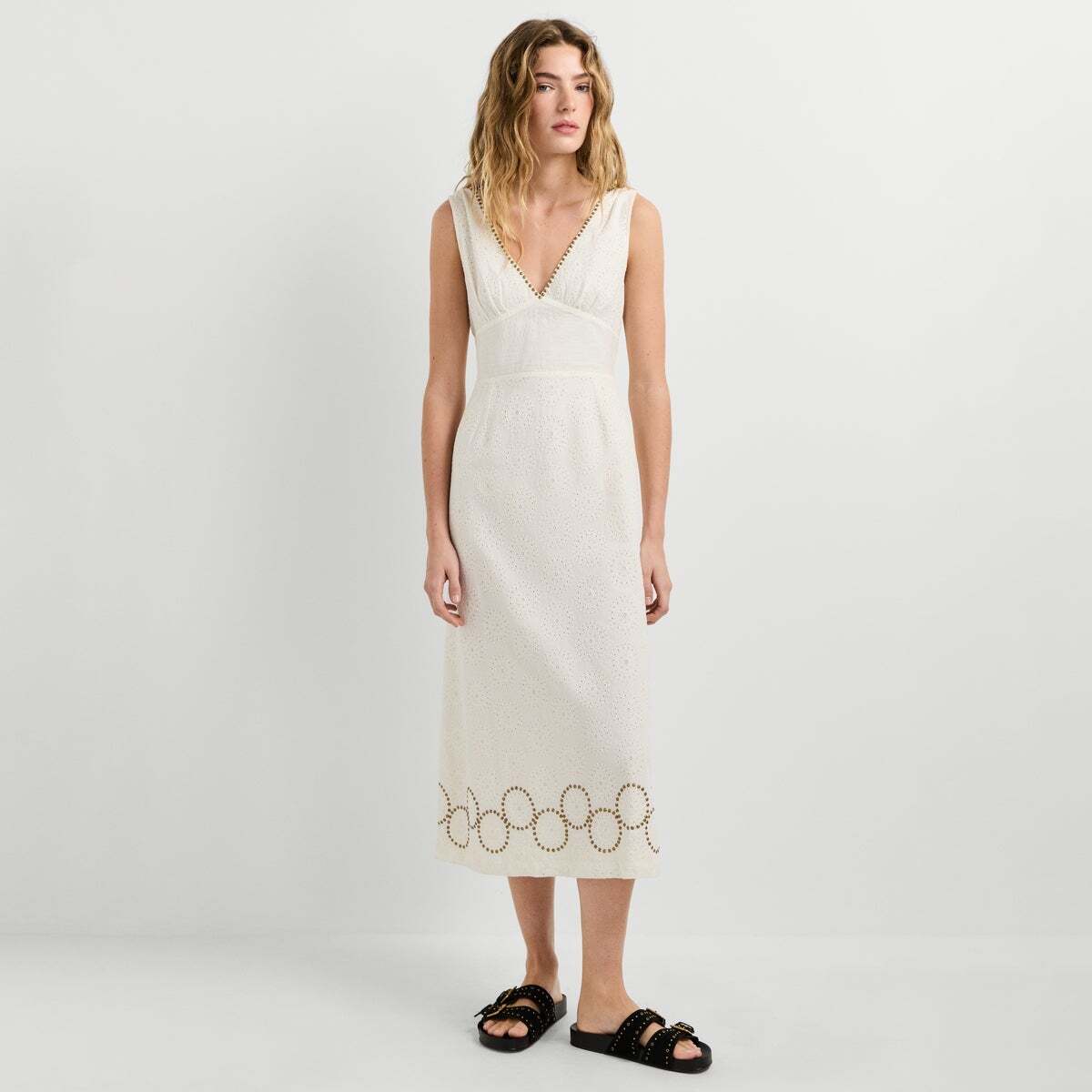 Robe Longue À Détails Ajourés blanc, PEPE JEANS