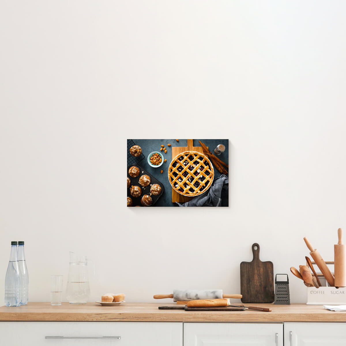 Tableau Mural Tarte Sucrée CUISINE tableaux sur toile-jaune, CEANOTHE