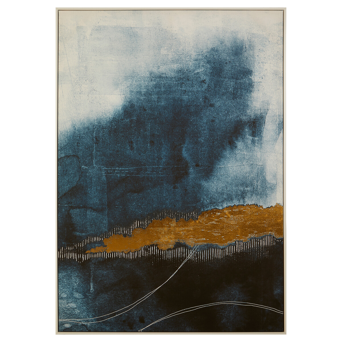 143 x 103cm Blue & Gold Canvas Wall Art gold-coloured, FIFTY FIVE SOUTH