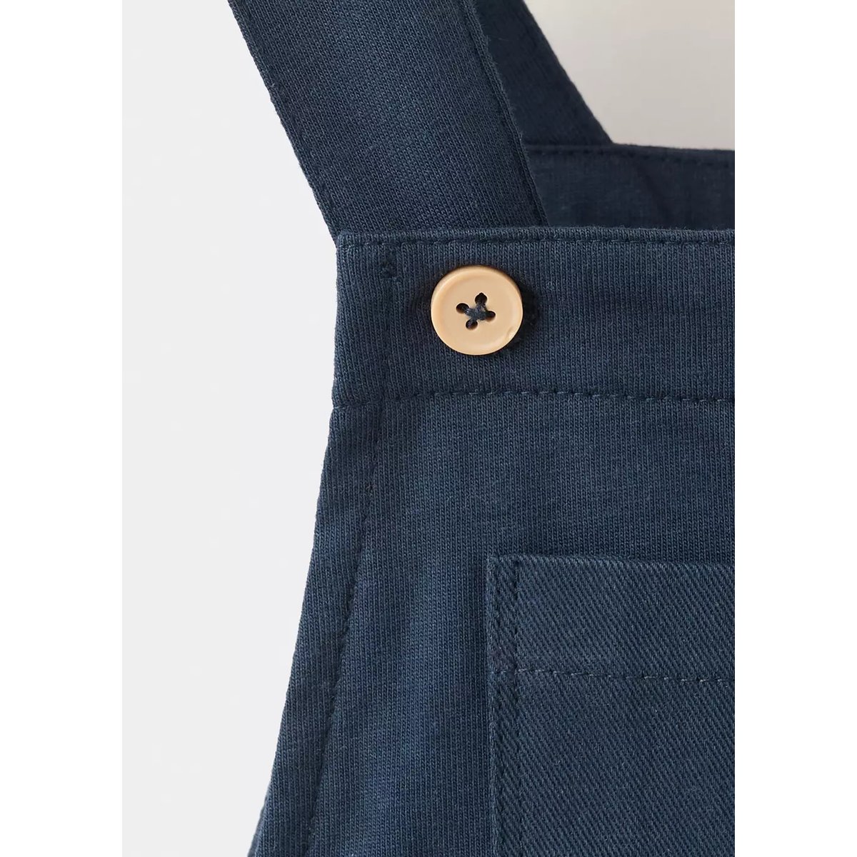 Salopette courte coton bleu marine, MANGO BABY