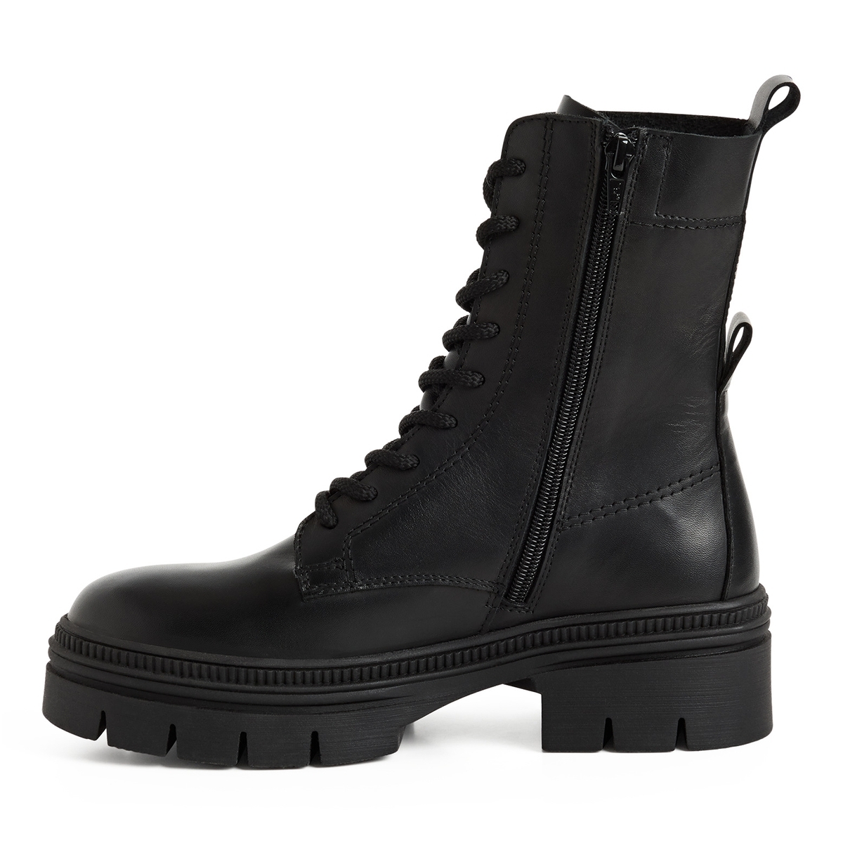 Bottine en cuir noir cuir, TAMARIS