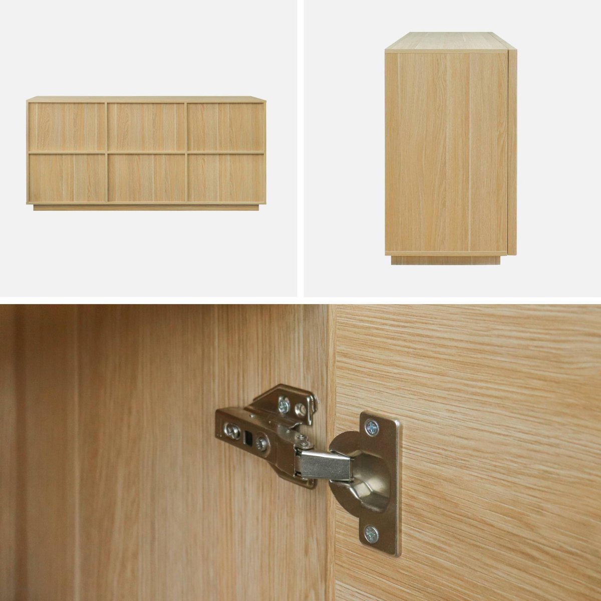 Buffet décor bois 3 portes 160cm KUBA naturel, SWEEEK