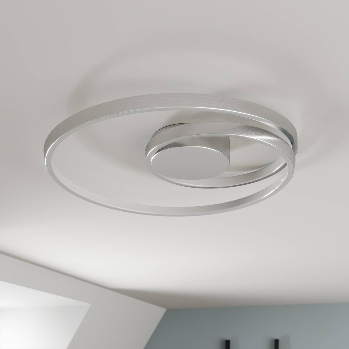 Plafonnier en aluminium moderneLED, Maire chromé, LUCANDE